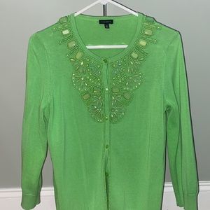 vintage green cardigan